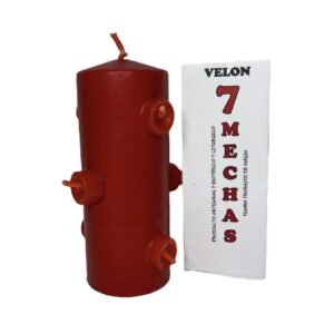 VELÓN 7 MECHAS ROJO