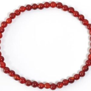 Pulsera elástica bola Cornalina 4mm