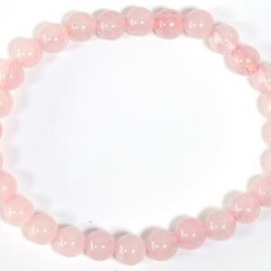 Pulsera elástica bola Cuarzo Rosa 6mm